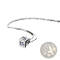 Silver square zircon pendant necklace featuring a silver cube with clear cubic zirconia stones in a modern design