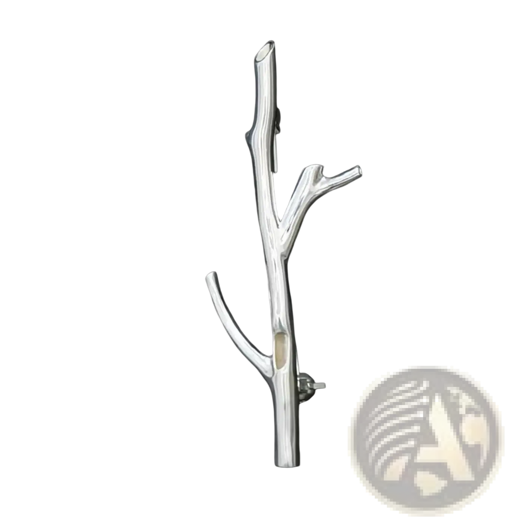 Silver tree branch brooch pin featuring a polished silver metallic finish and intricate branching design for fashion corsage