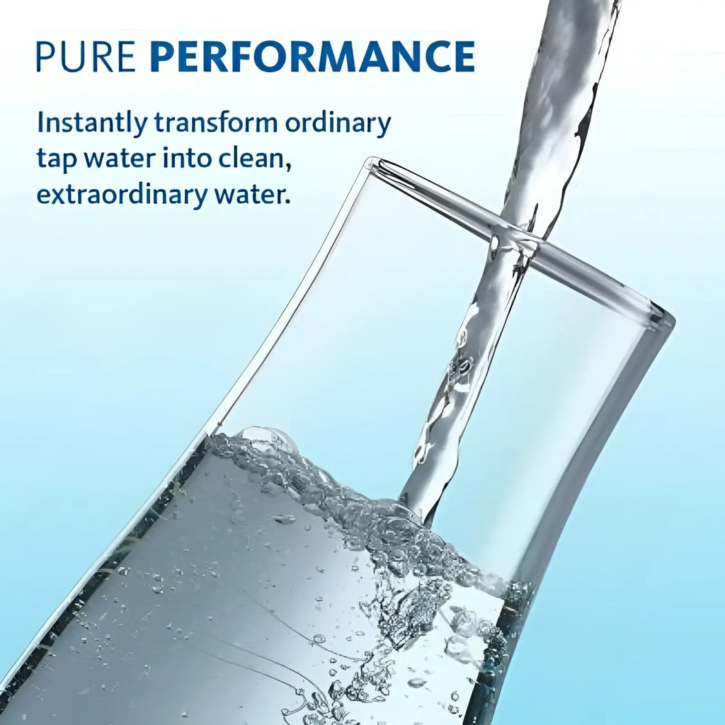 Clear glass water pitcher with sleek modern design for simpure 3 stage under sink water filter replacement pp uf