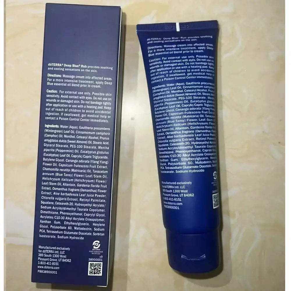 Blue tube of 6terra deep blue skin care soothing balm 120ml moisturizing cream for skin care soothing use