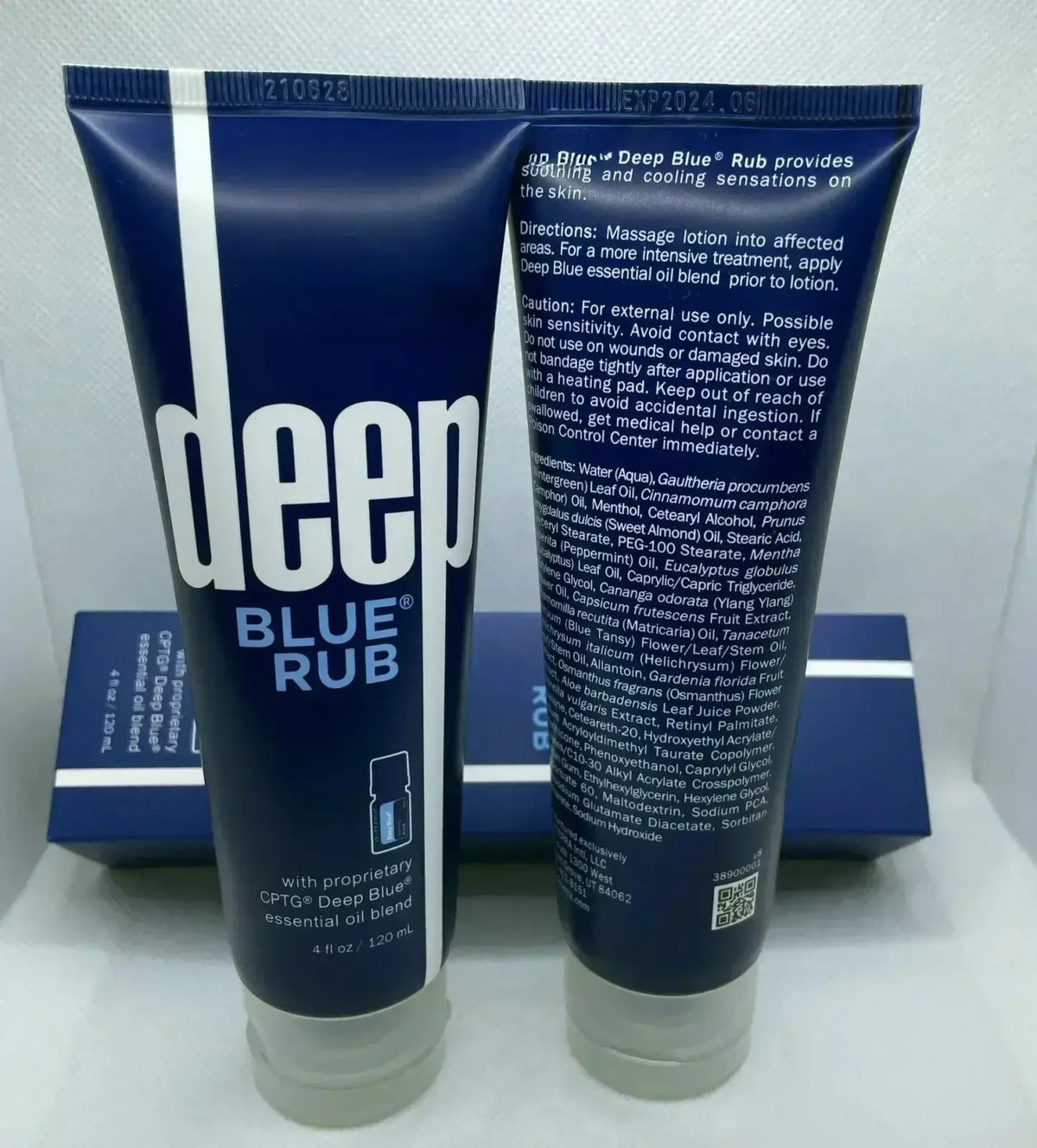 Deep blue rub massage lotion in dark blue tube with clear cap skin care soothing balm 120ml moisturizing cream