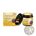 Skin repair cream with bee venom and hexapeptide in a golden honey jar with black lid featuring gold bee design