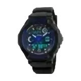 Skmei kids digital sport watch with pu band featuring water resistance depth and a blue green glowing display