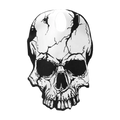Black and white cracked skull design sticker for skull costume party cosplay outfit accessory