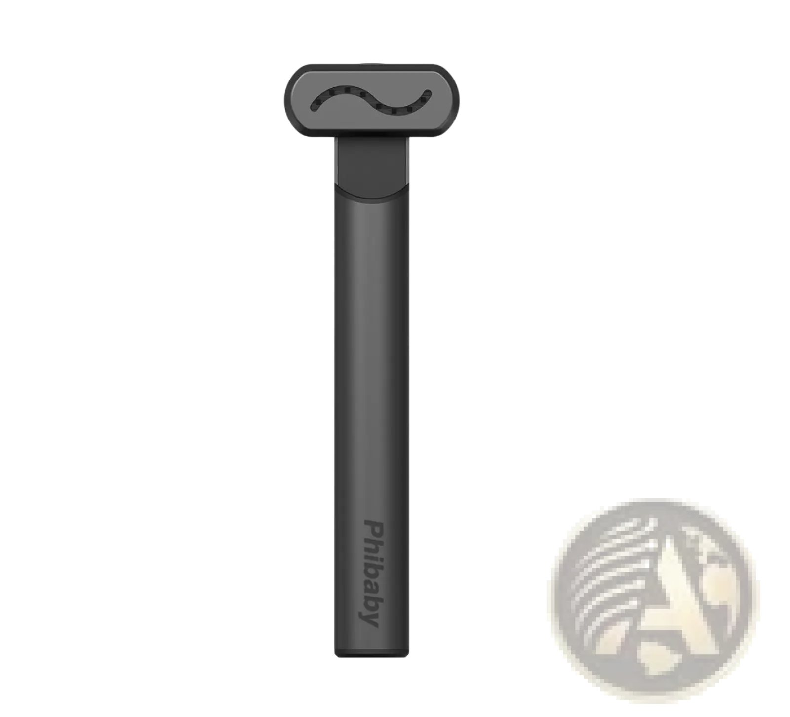 Black philibaby vape pen with sleek matte finish and curved mouthpiece featured in sleek metallic electric eye beauty wand
