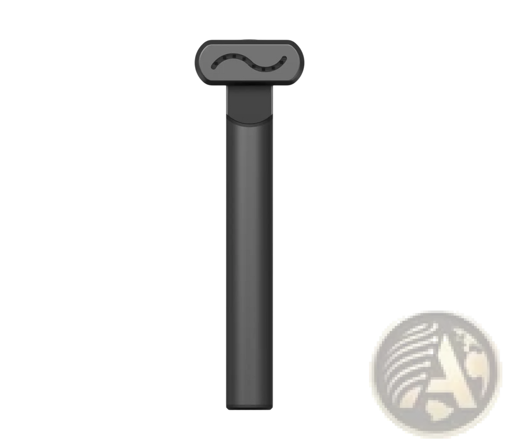 Black matte finish vape pen with a curved smiley face top cap from sleek metallic electric eye beauty wand product
