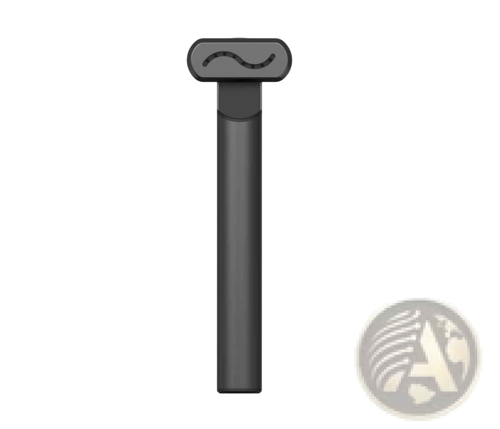 Black matte finish vape pen with a curved smiley face top cap from sleek metallic electric eye beauty wand product