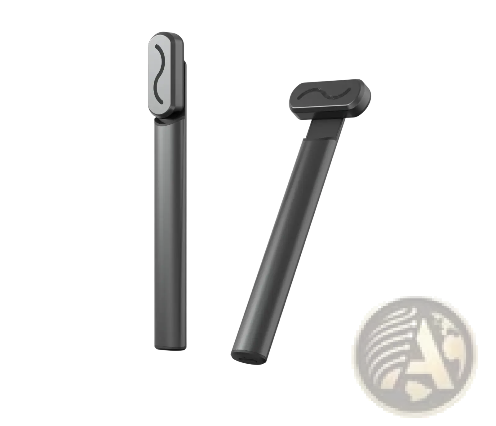 Sleek metallic electric eye beauty and skincare wand in black and silver with ergonomic handle and modern design