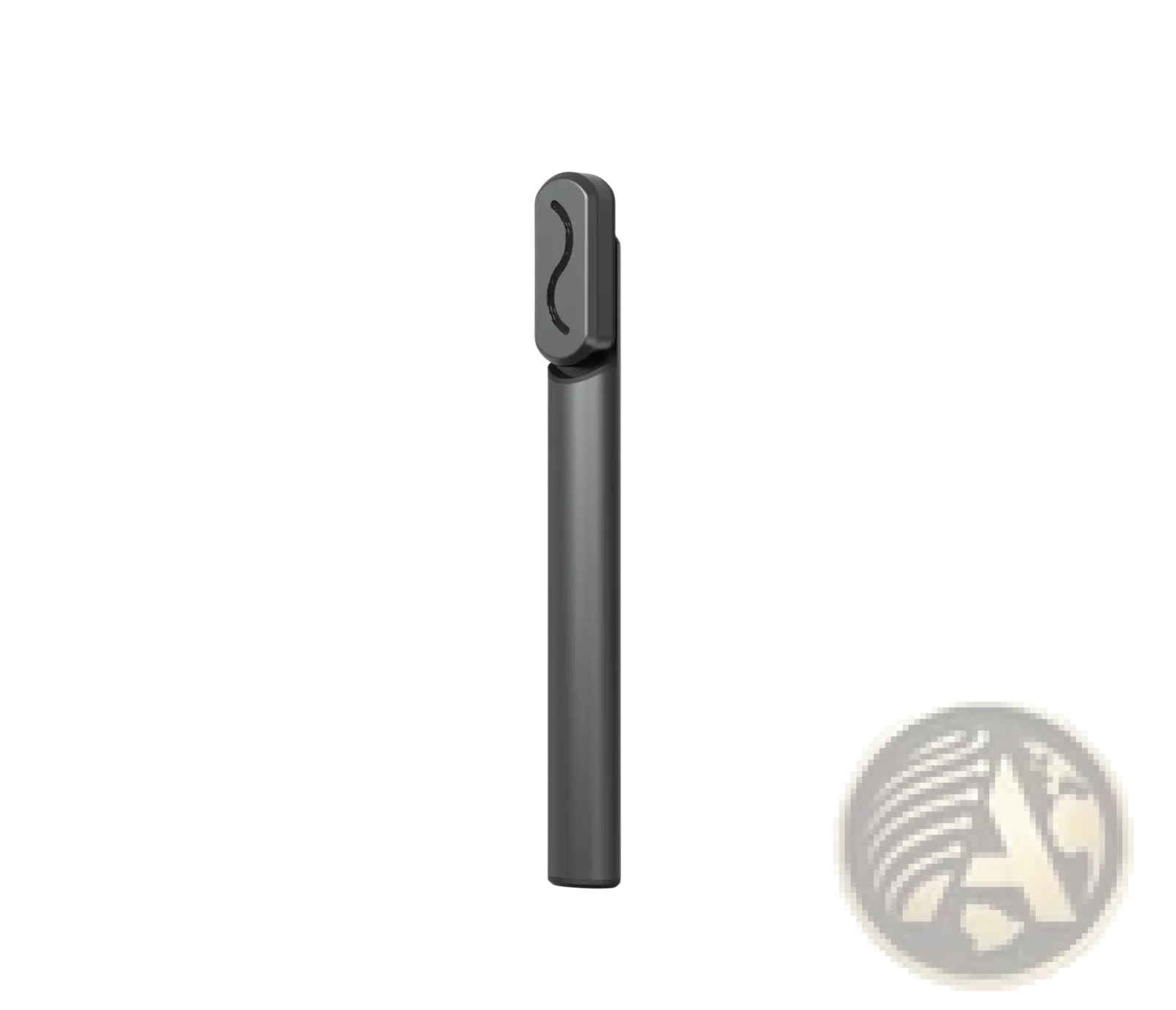 Black matte-finish vape pen with sleek minimalist design and curved logo for metallic electric eye beauty wand