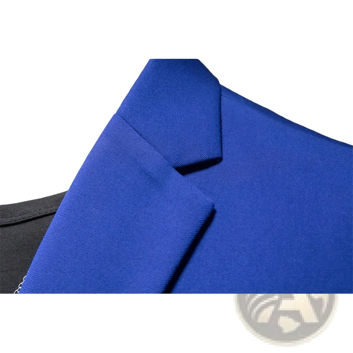 Vibrant royal blue slim fit corduroy business blazer with structured collar and smooth tailored fabric