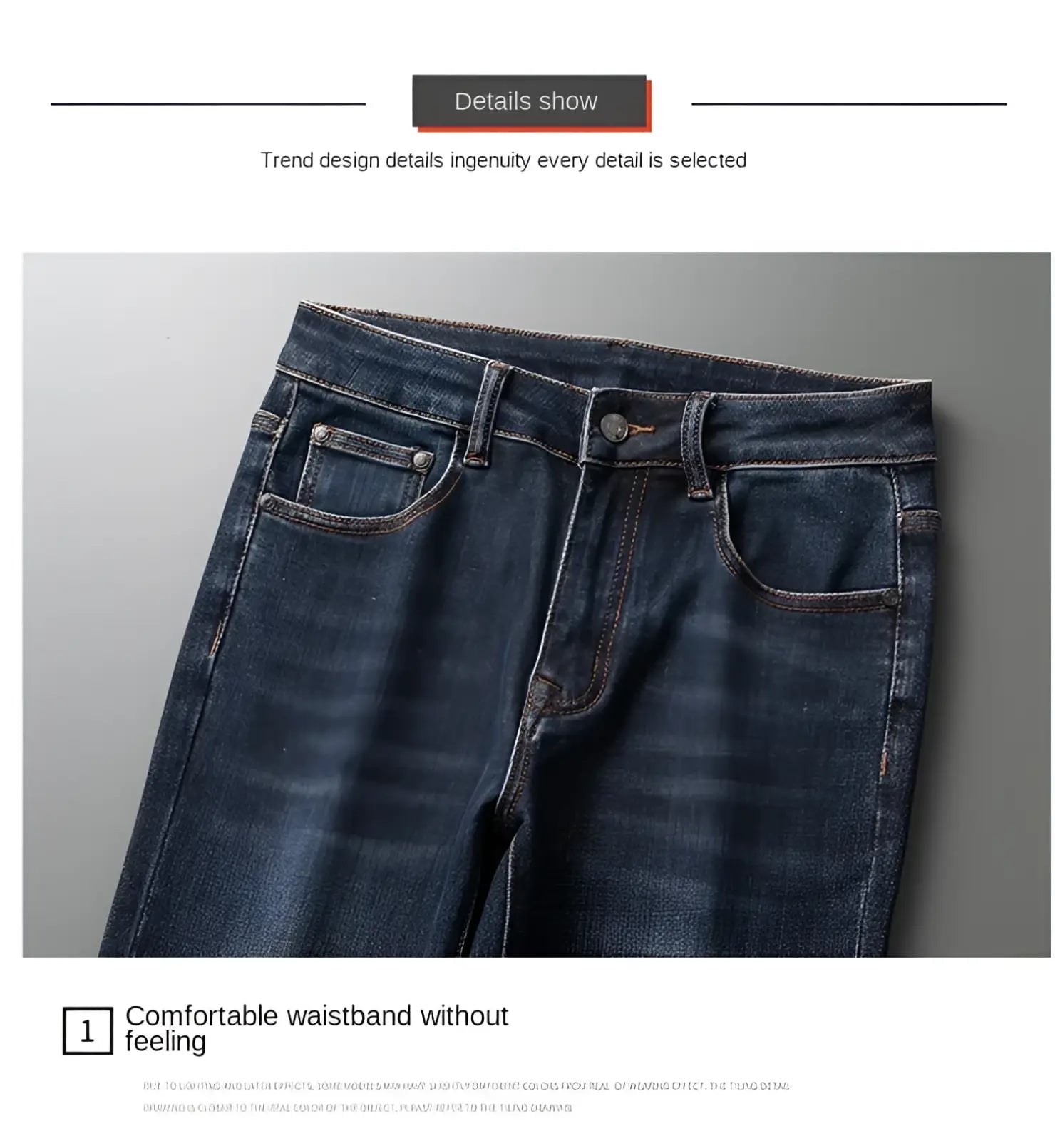 Slim fit dark blue denim jeans for men with classic five-pocket design and sturdy stitching in durable material