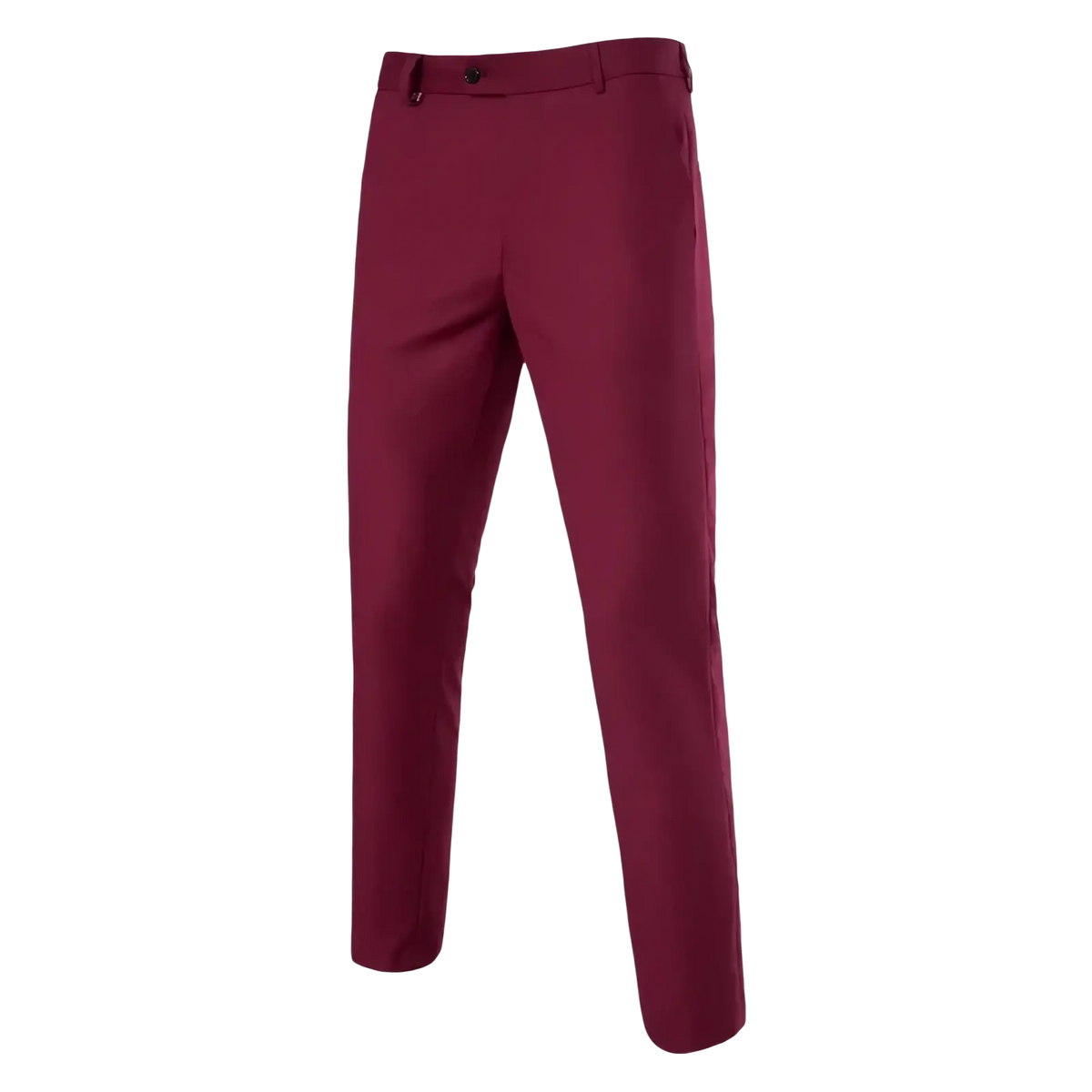 Slim fit burgundy men’s dress pants with tailored fit and subtle stitching wrinkle free business trousers