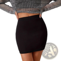 Slim-fit French mini skirt in black with smooth, form-fitting, high-waisted fabric for a sleek look