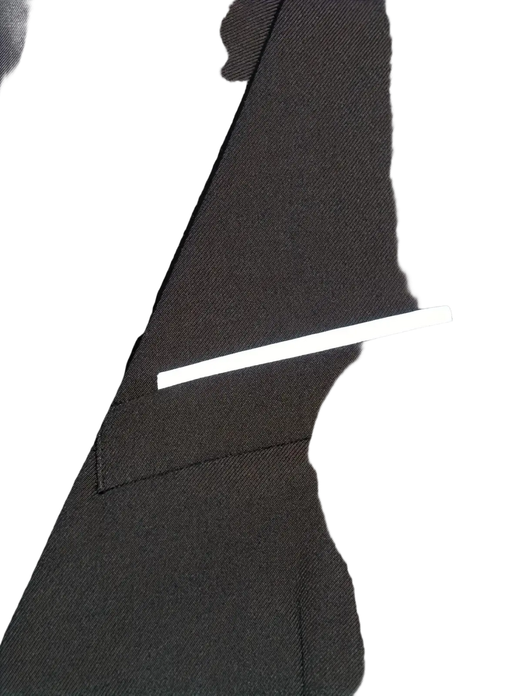 A slim fit single breasted black suit jacket with a sleek white pocket square ideal for four seasons wear