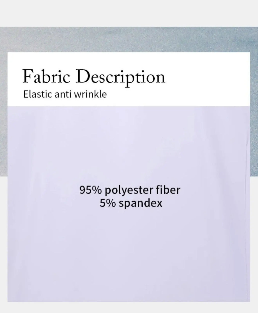 Slim fit wrinkle resistant contrast trim dress shirt in light lavender elastic fabric of 95% polyester and 5% spandex