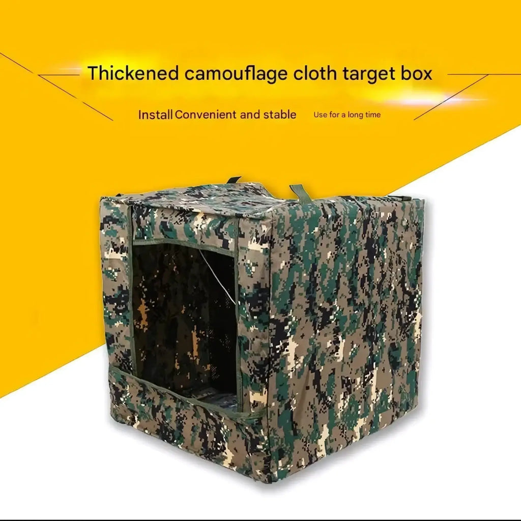 Slingshot target box camouflage 40cm thickened cloth with digital green brown and black pattern for outdoor use