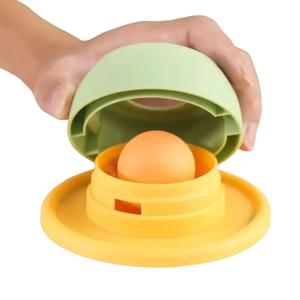 Slow feeder pet lick bowl in lime green and yellow with detachable lid and stable base for easy handling