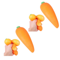 Orange carrot-shaped soft silicone slow rising squishy stress toy with green top for anxiety relief and relaxation