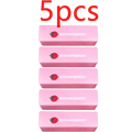 Pink rectangular slow rising squishy butter erasers with strawberry illustration for stress relief and butter squeeze