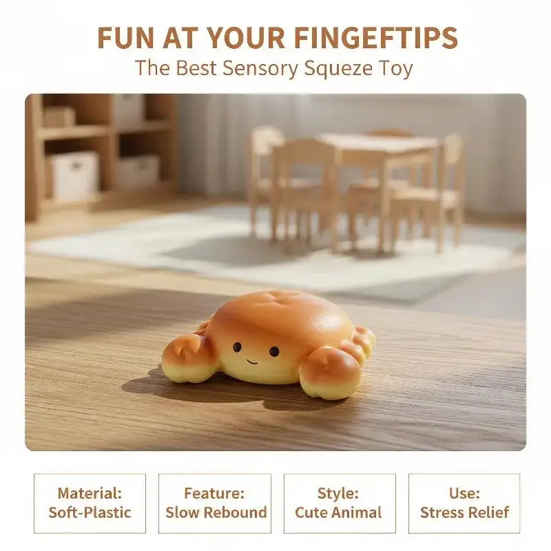 Cute golden-brown bread-shaped slow rising fidget toy made of soft plastic for daily stress relief and stress relief