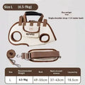 Cream-colored and brown fabric small dog carrier backpack with bear face patch made of durable oxford cloth for dogs 6.5-9kg