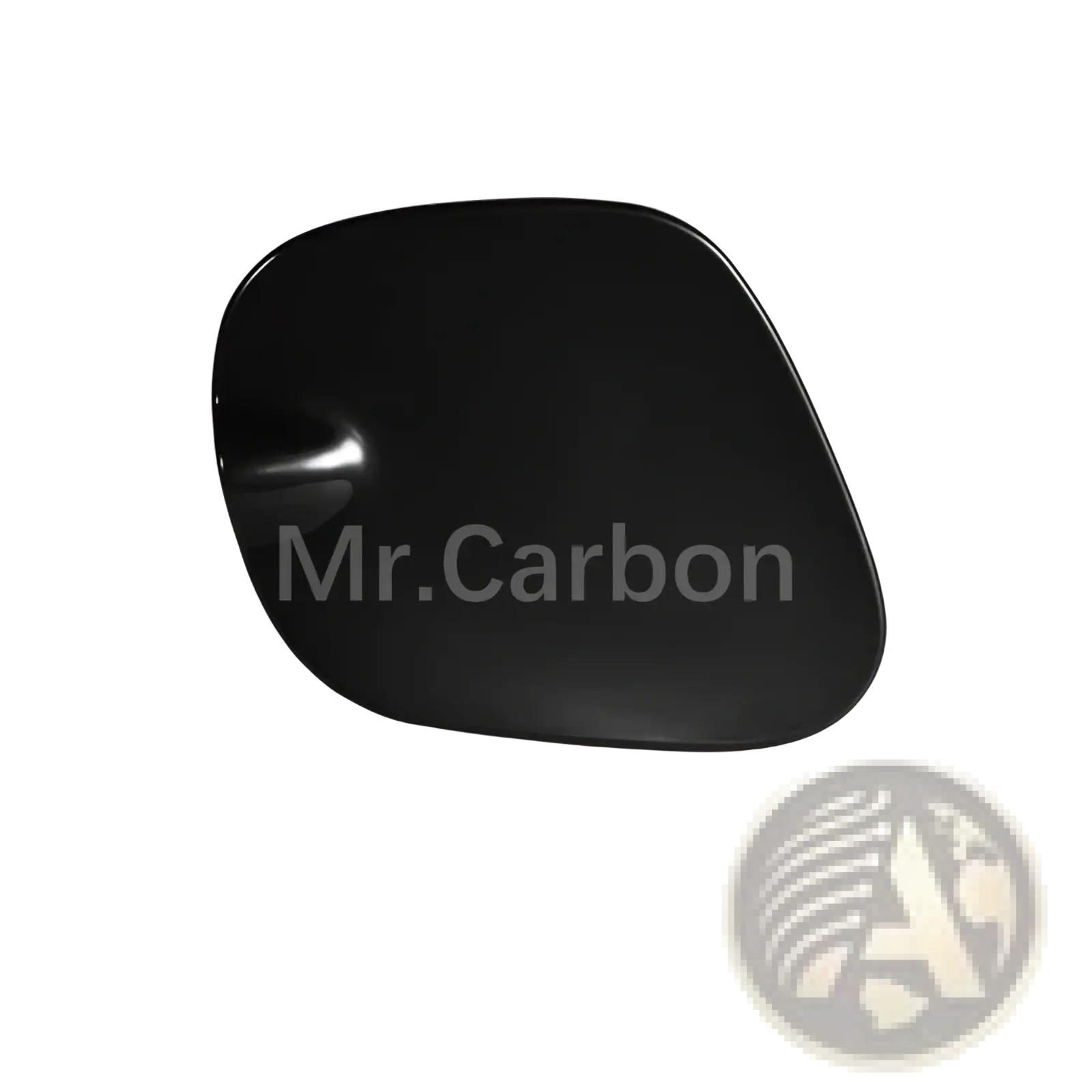Black glossy finished side-view mirror housing showing back side for smart 453 fortwo in interior exterior trim kit