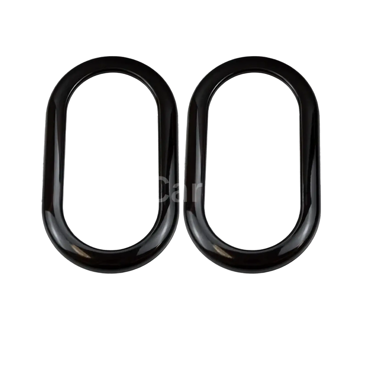 Black glossy finished oval metal rings from smart 453 black interior exterior trim kit