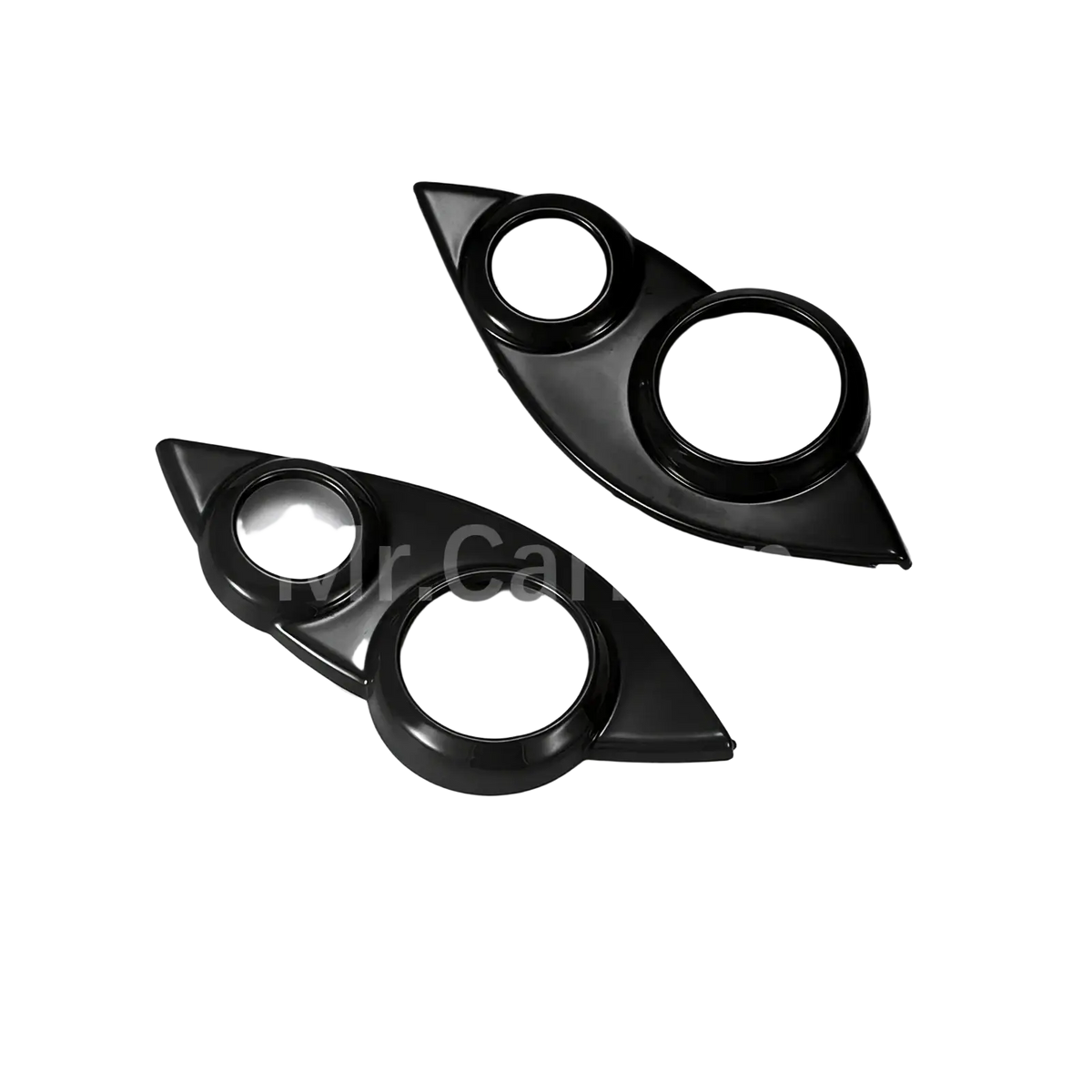 Smart 453 black interior exterior trim kit glossy black plastic dashboard trim pieces with two circular cutouts each