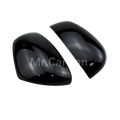 Black glossy side mirror covers for smart 453 fortwo forfour from the black interior exterior trim kit shown from the back side