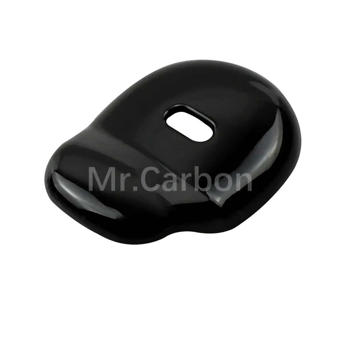Smart 453 black interior exterior trim kit featuring a black glossy plastic mouthguard with a smooth oval cutout design