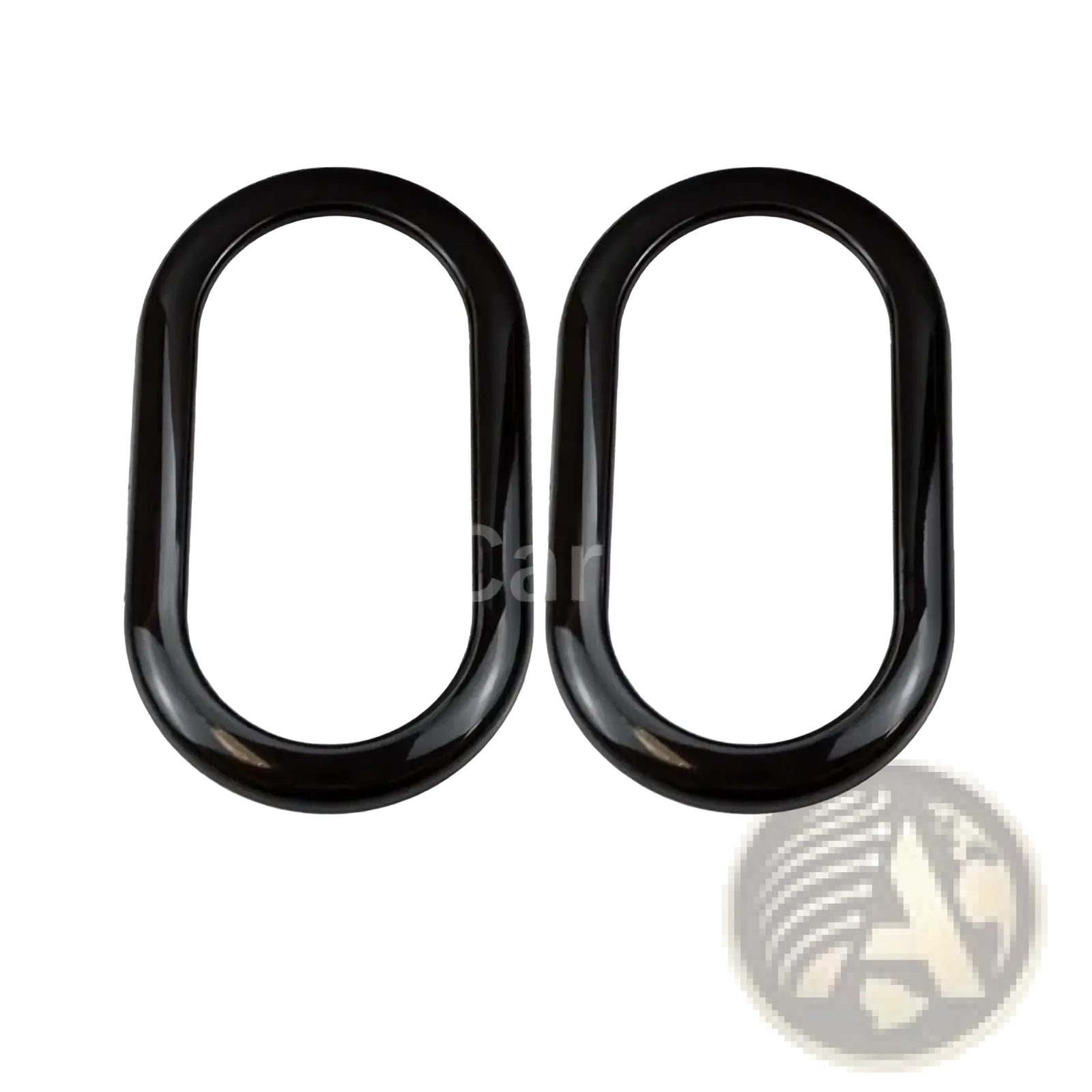 Black glossy finished oval metal rings from smart 453 black interior exterior trim kit