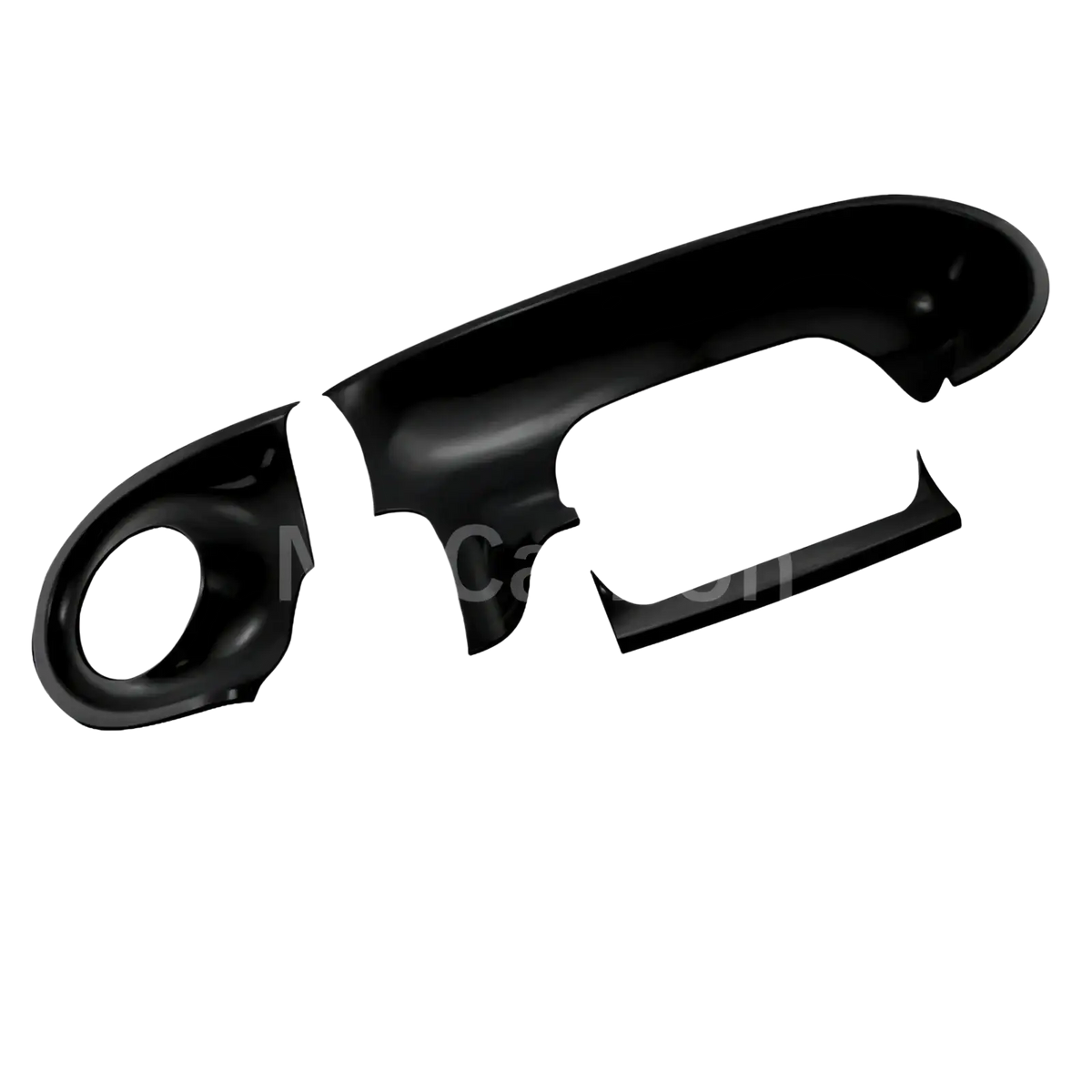 Black plastic door handle cover for smart 453 fortwo forfour in a black interior exterior trim kit