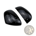 Black glossy side mirror covers for smart 453 fortwo forfour from the black interior exterior trim kit shown from the back side