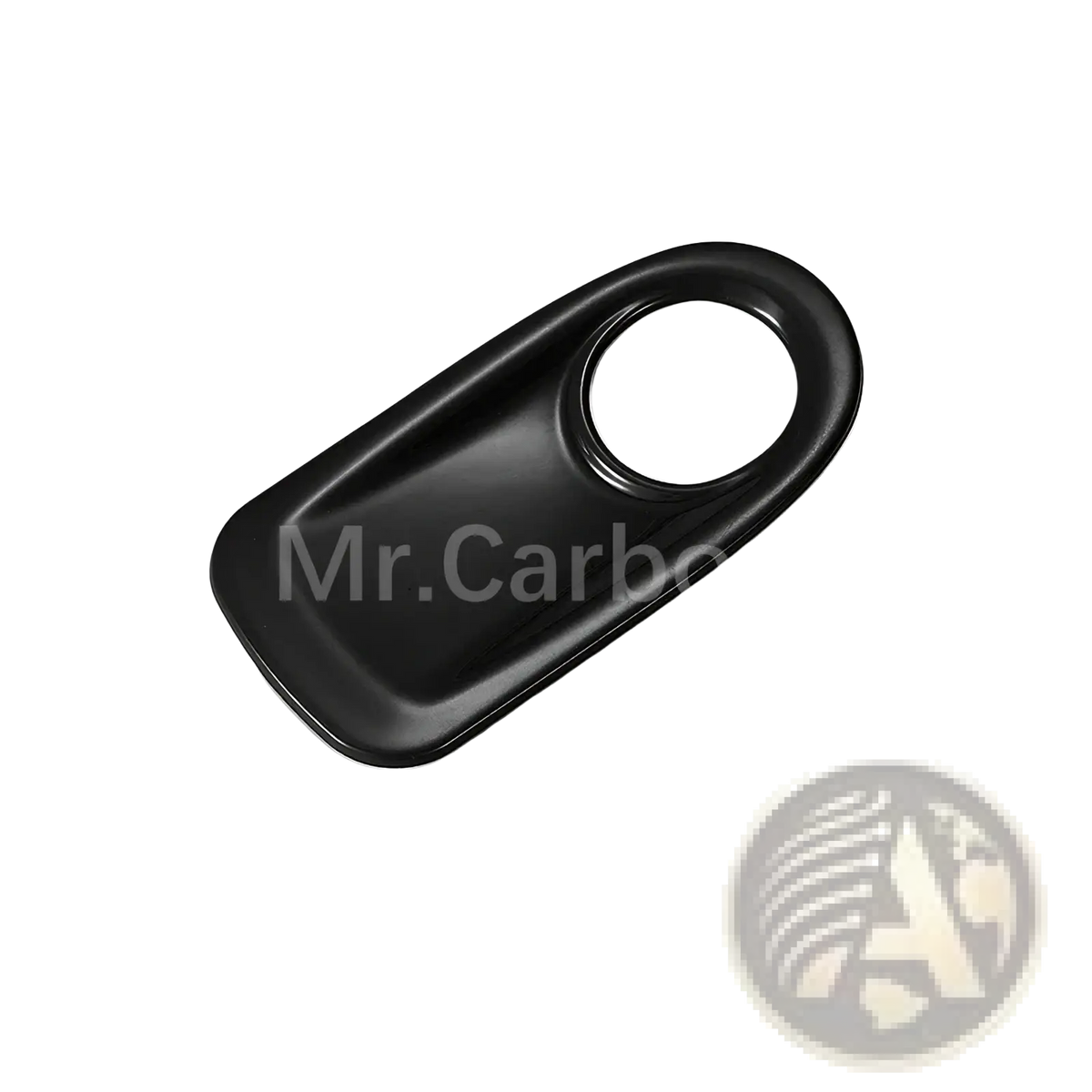 Black matte-finish plastic interior trim piece with circular cutout for smart 453 black interior exterior trim kit