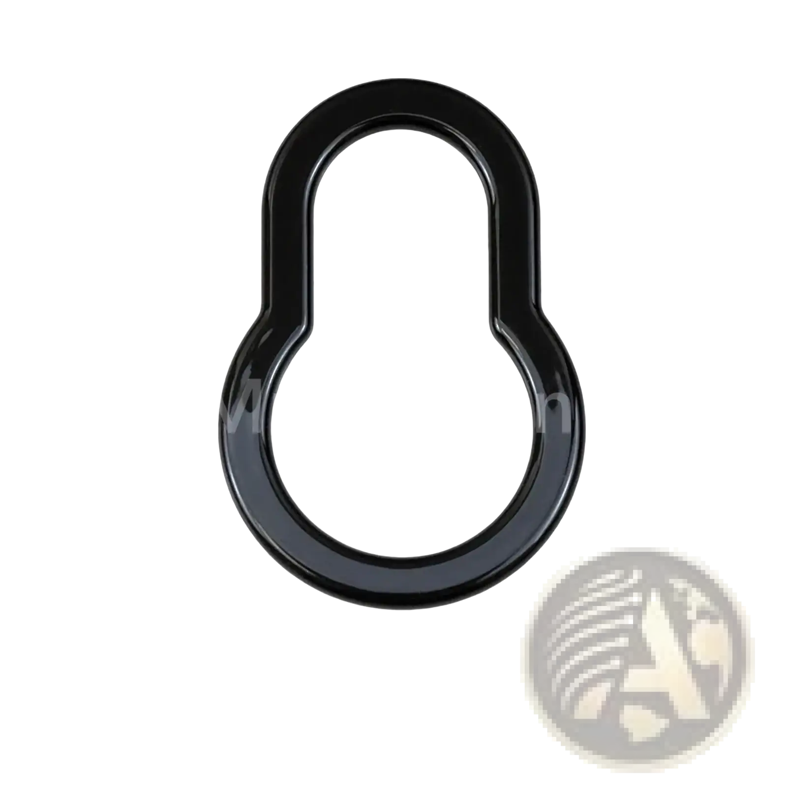 Smart 453 black interior exterior trim kit metal d-ring with black glossy finish and smooth rounded design