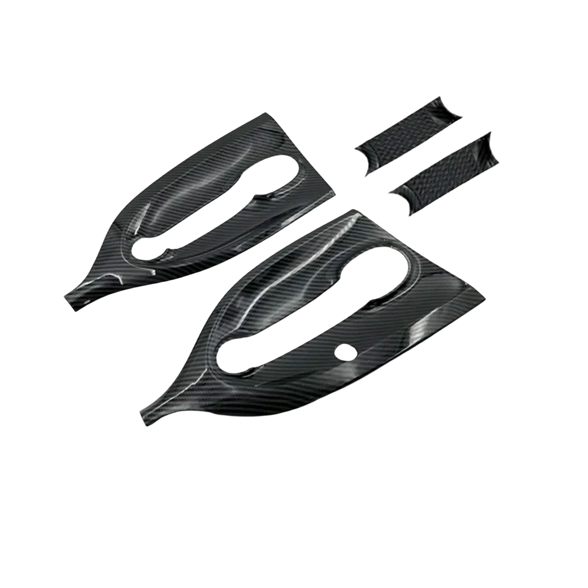 Black carbon fiber air vent trim pieces for smart 453 fortwo interior enhancing vehicle aesthetics