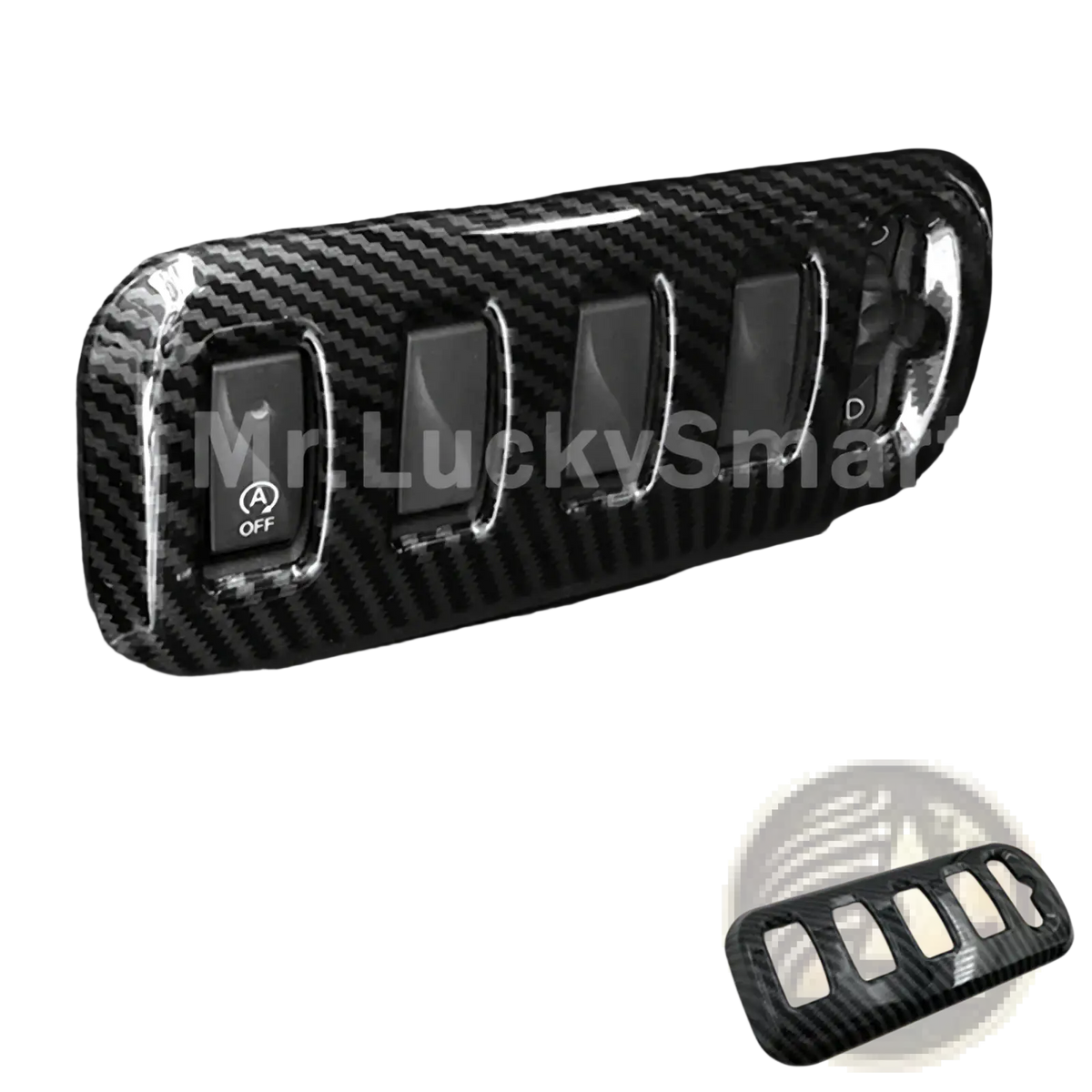 Smart 453 carbon fiber air vent trim kit featuring a carbon-fiber styled black interior control panel cover for 453 fortwo forfour