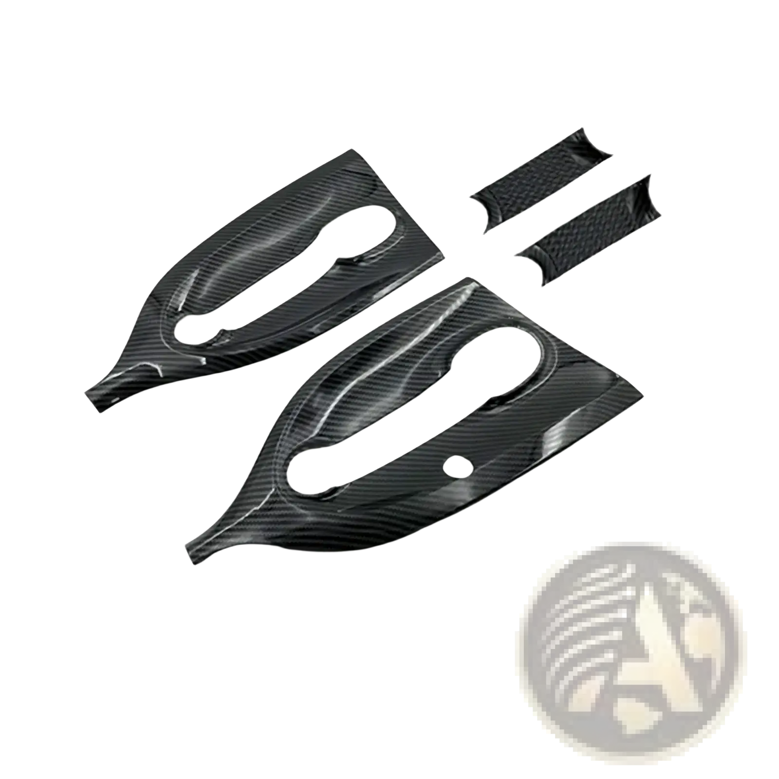 Black carbon fiber air vent trim pieces for smart 453 fortwo interior enhancing vehicle aesthetics