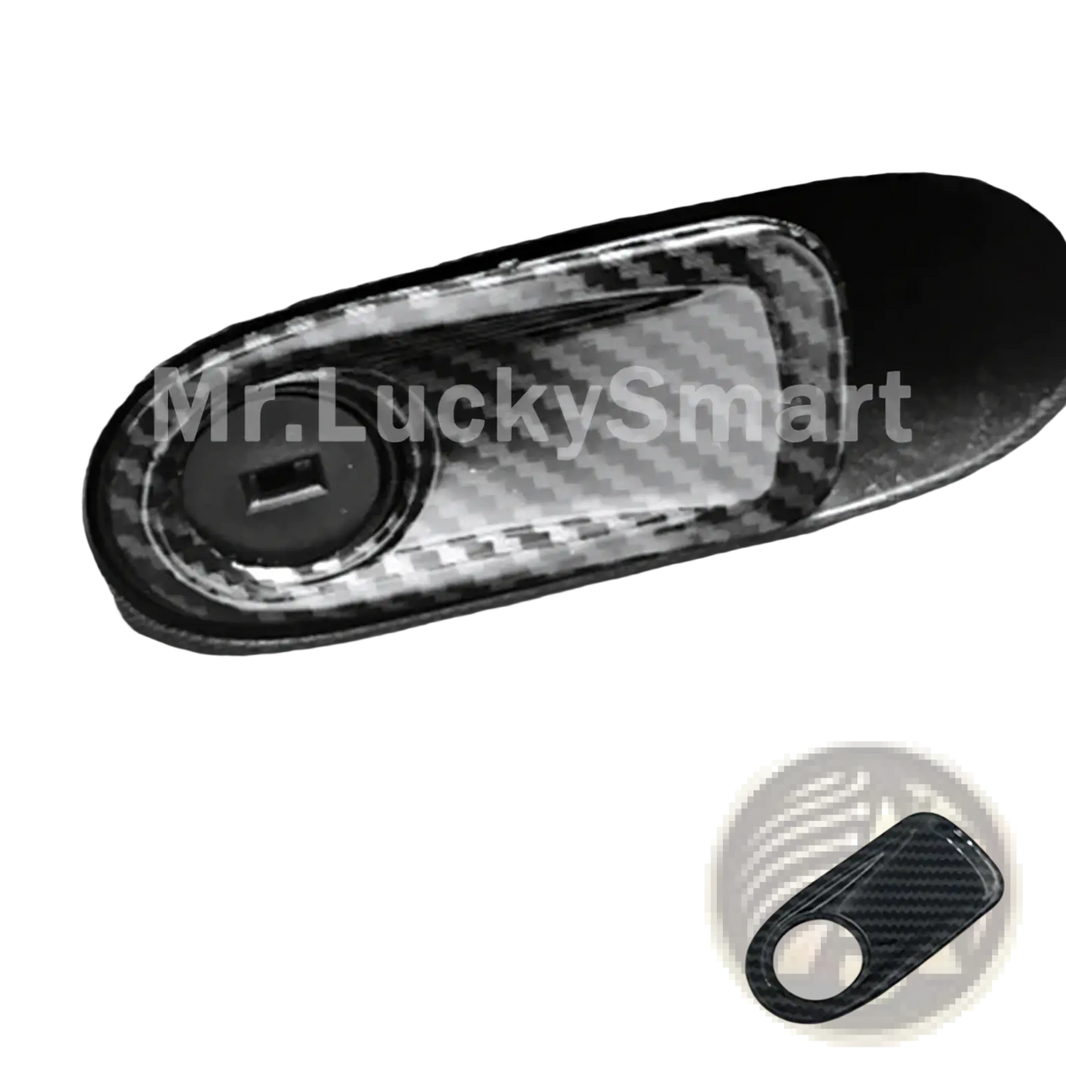 Carbon-fiber styled black door handle cover for smart 453 fortwo and forfour in carbon fiber air vent trim kit