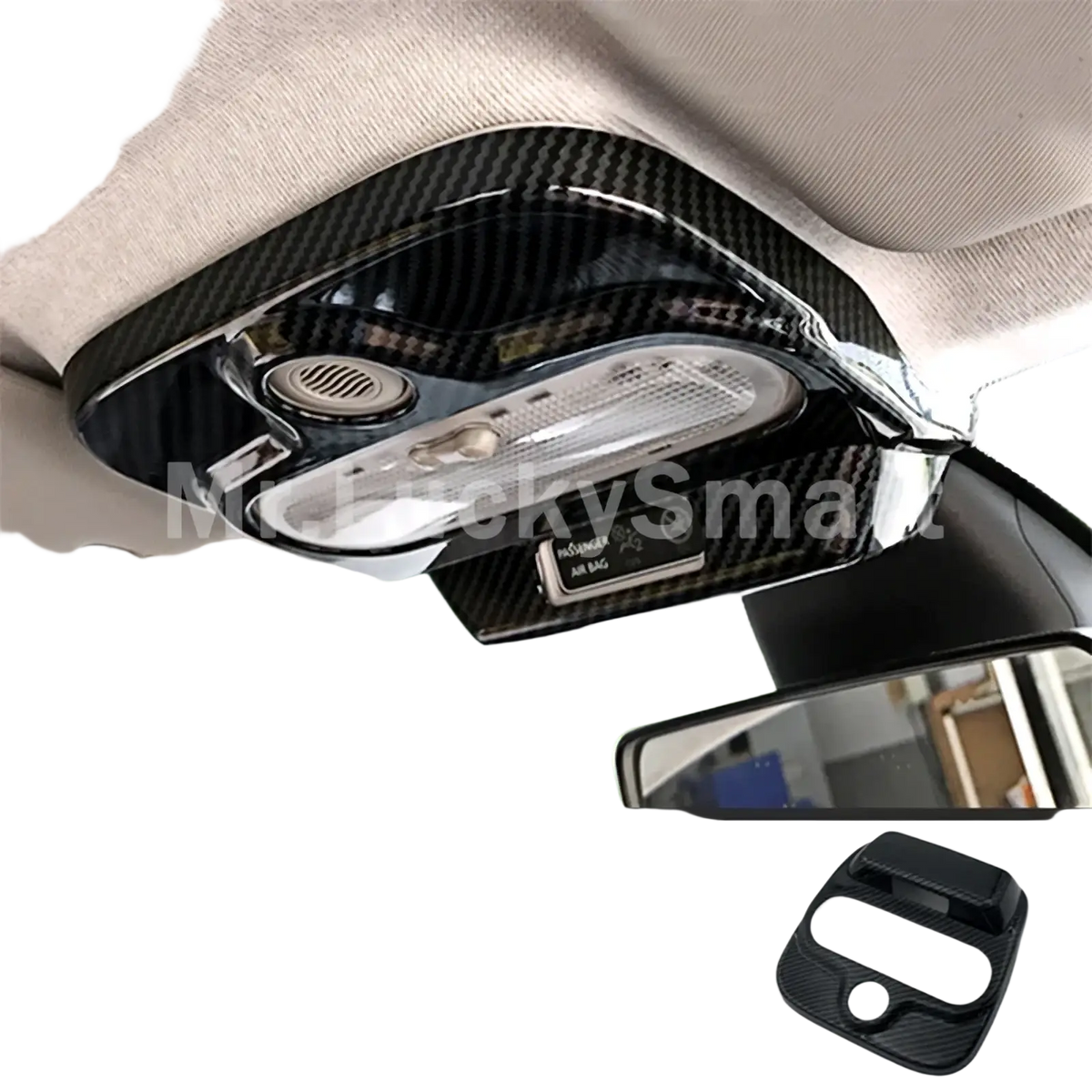 Carbon fiber styled carbon fiber air vent trim kit dashboard light cover for smart 453 fortwo in black finish