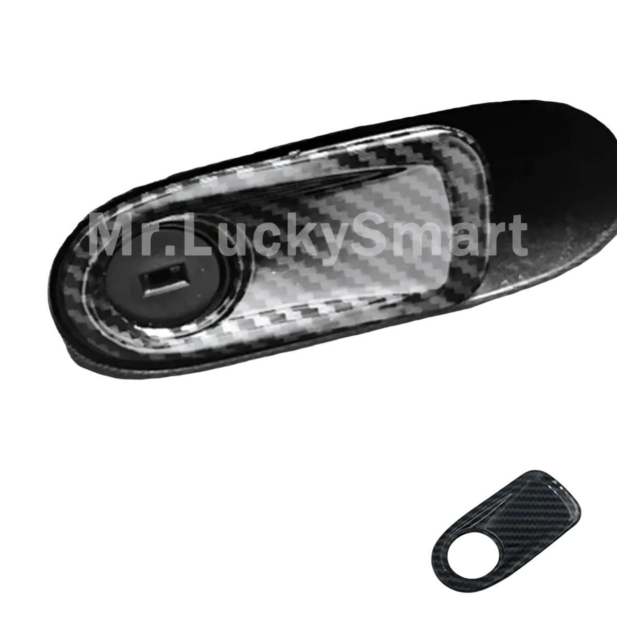 Carbon-fiber styled black door handle cover for smart 453 fortwo and forfour in carbon fiber air vent trim kit