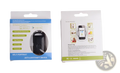 Black plastic itag smart bluetooth tracker tag in retail packaging for keys pets and kids anti-loss use