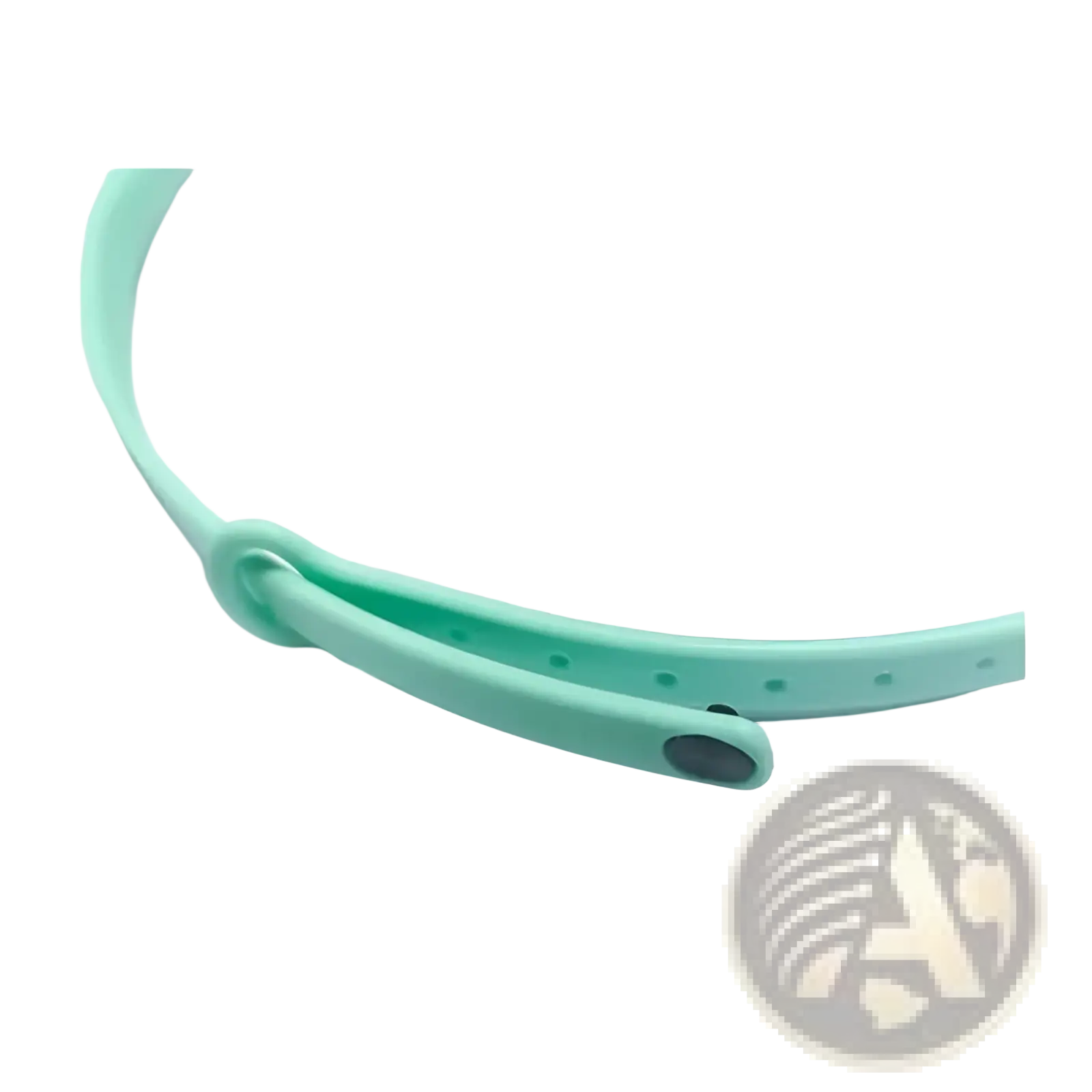 Mint green silicone wristband with adjustable holes and black clasp for smart laser cat collar interactive USB training toy