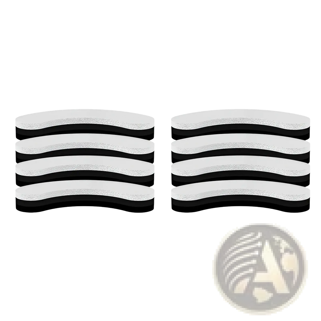 Set of ten white and black curved textured nail files designed for precise grooming alongside smart pet water fountain 1.8l