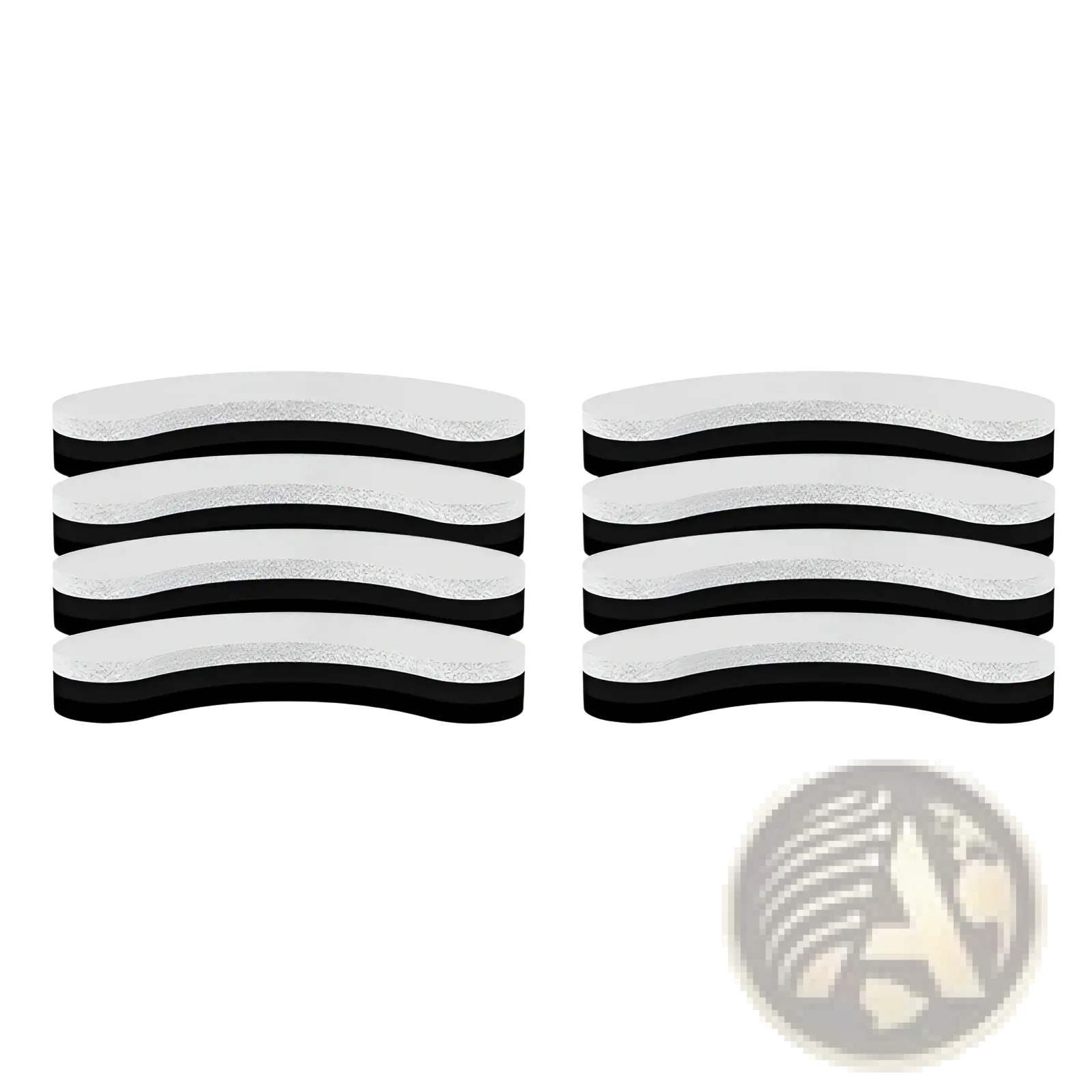 Set of ten white and black curved textured nail files designed for precise grooming alongside smart pet water fountain 1.8l