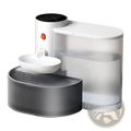 Smart pet water fountain 3l cordless rechargeable bowl in white and gray with digital display and transparent reservoir