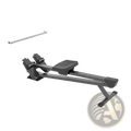 Black metal smart rowing machine with adjustable seat and handlebar for home fitness lever rowing workouts