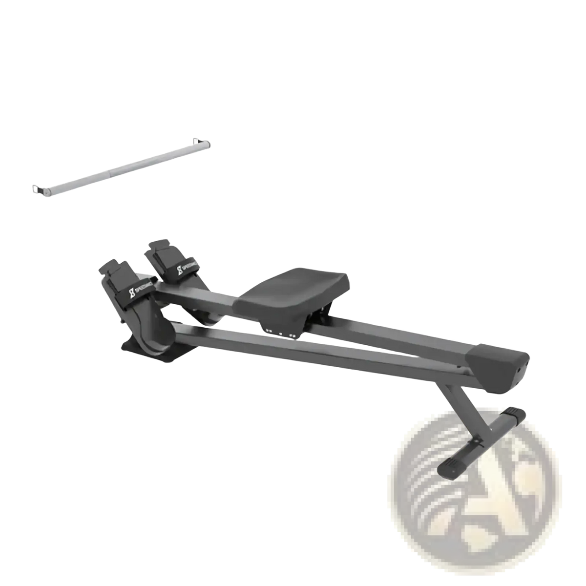 Black metal smart rowing machine with adjustable seat and handlebar for home fitness lever rowing workouts