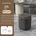 Black and gold smart touchless motion sensor trash can with intelligent induction system for home and car use