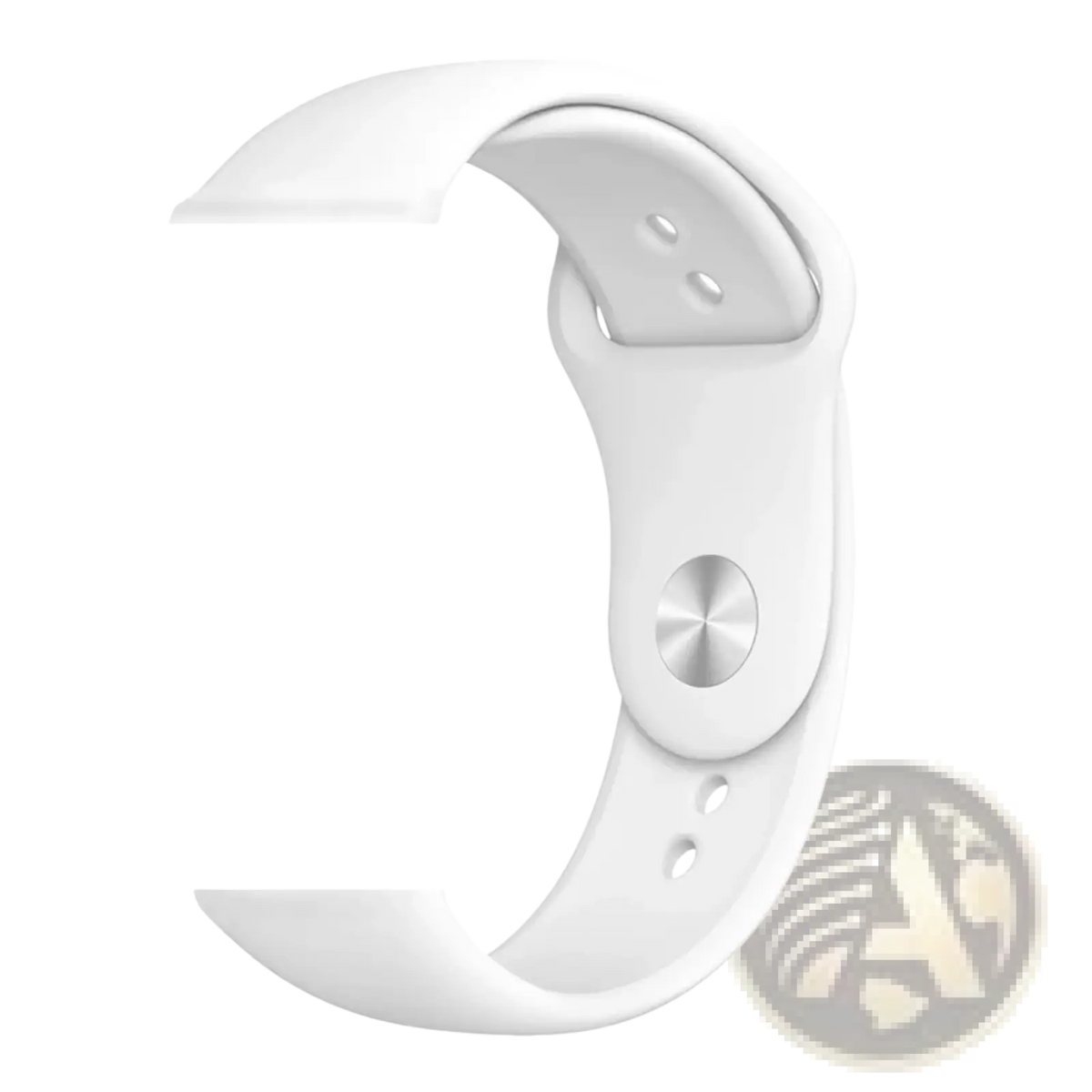 White silicone smartwatch fitness tracker band with silver-toned metal clasp designed for sports and bluetooth use